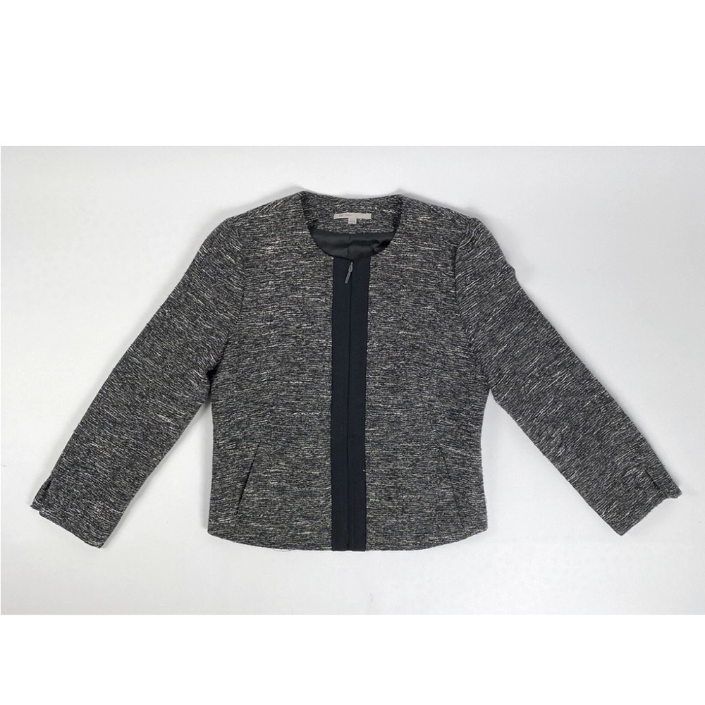 Gap Women's Size XS Zip Up Gray Tweed Blazer Jacket Business Office Wear